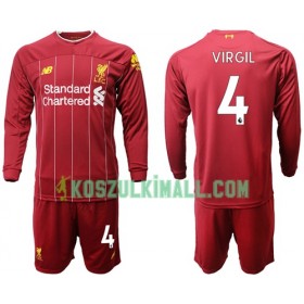 Liverpool Virgil van Dijk 4 Dziecięca Główna Koszulki Piłkarskie 2019-2020 Długi Rękaw (+ Krótkie spodenki)